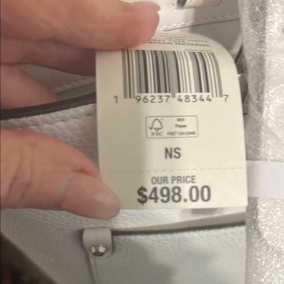 Michael Kors White Structured Tote with Gold Accents - Picture 2 of 4